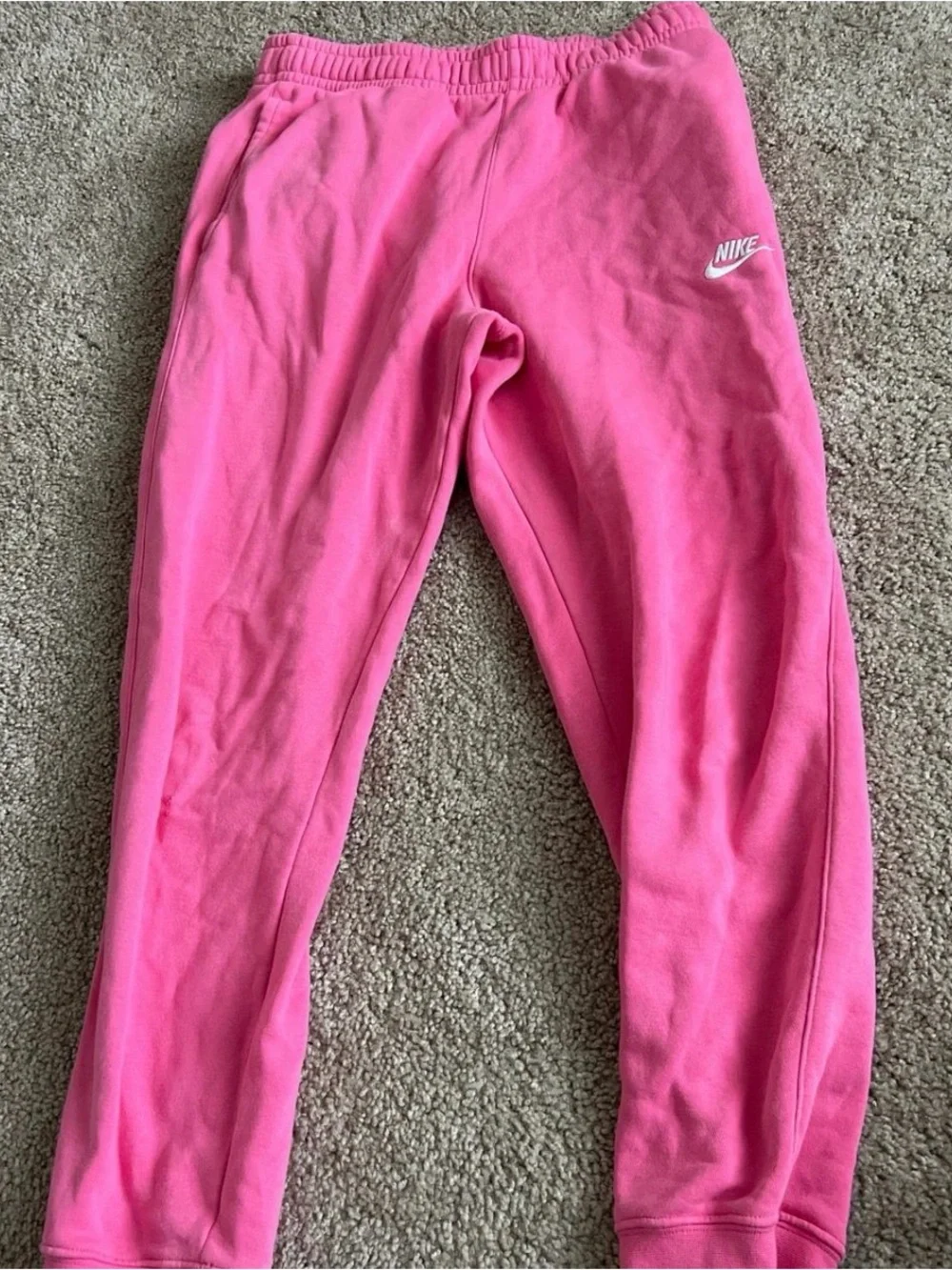 Nike Pink Girls' Fleece Joggers with Swoosh